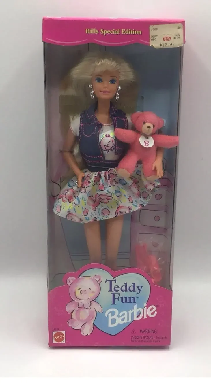 Vintage 1996 Teddy Fun Barbie Doll Pink Bear Hills Special Edition NIB 15684